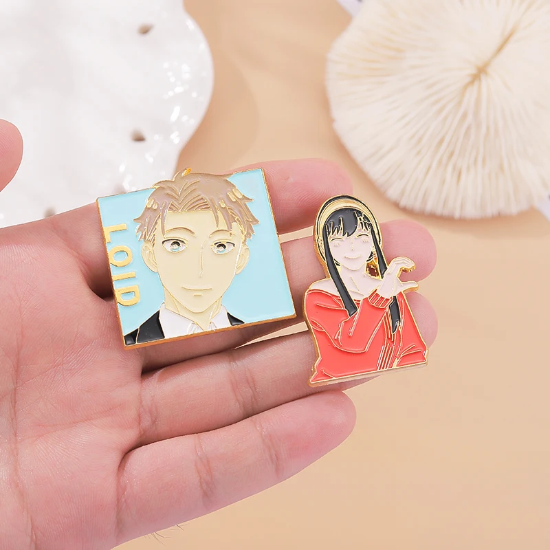 Alfileres esmaltados de la familia espía, broches personalizados de Anya Yor Loid Forger Damian, insignias de solapa de Anime, regalo de joyería de dibujos animados para niños y amigos