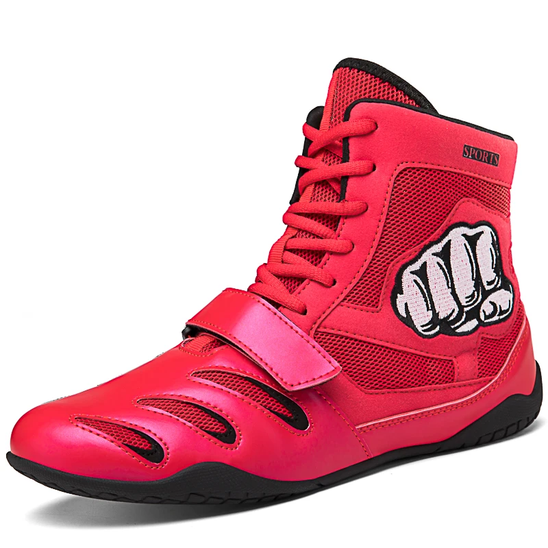 MiaBera 36~45 Professional Boxing Lace-up Wrestling Shoes Men's Rubber Outsole Breathable Shoes Women's Training Fighting Boots