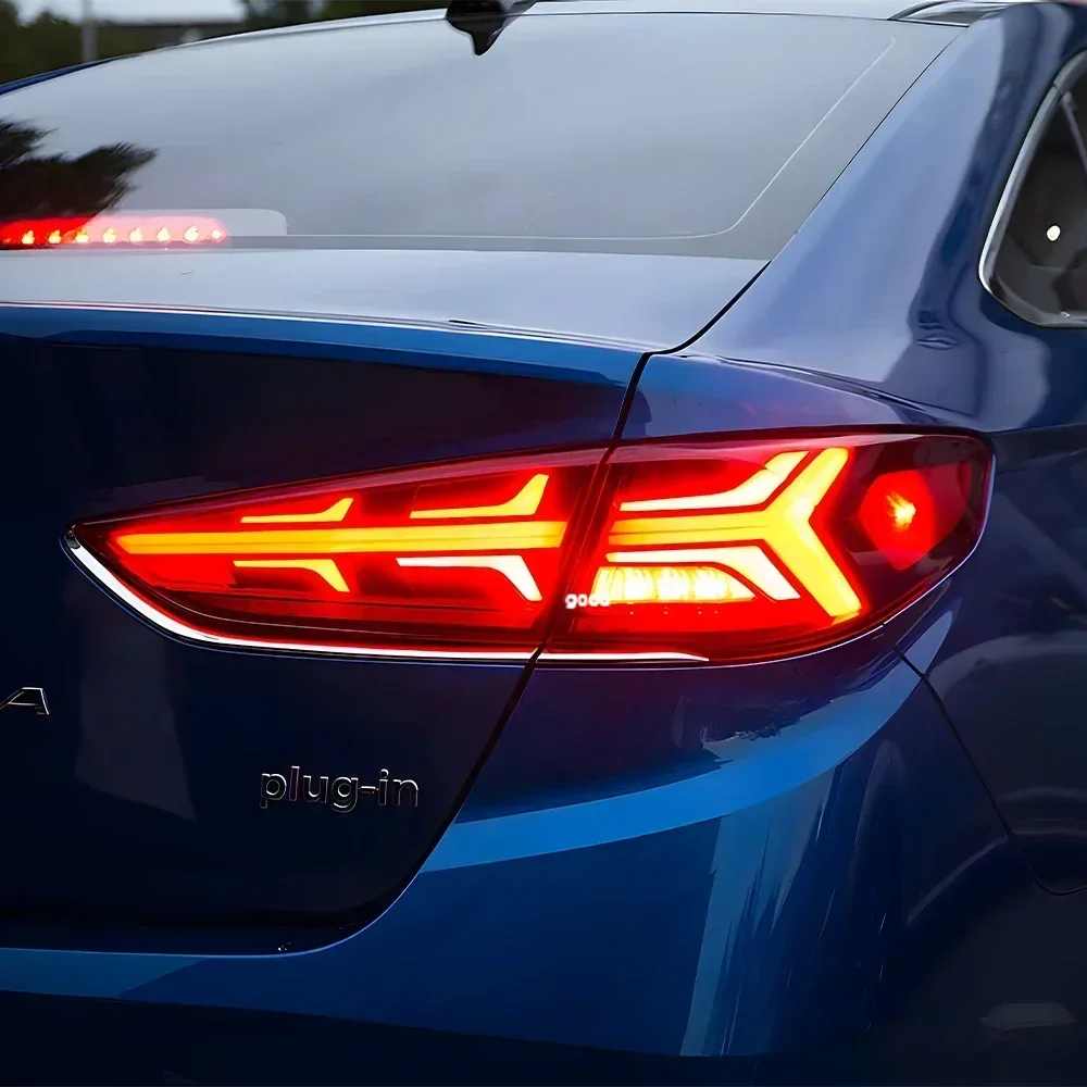 สําหรับ Hyundai Sonata 2018-2019 LED ด้านหลังอัตโนมัติโคมไฟชุดอัพเกรด Dynamic Streamer สัญญาณไฟท้ายรถอุปกรณ์เสริม