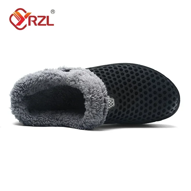 YRZL Zapatillas de invierno para hombre y mujer, zapatos cálidos para interiores, Pantoffels de algodón antideslizantes, zuecos informales, zapatillas de suelo para casa sin cordones para hombre