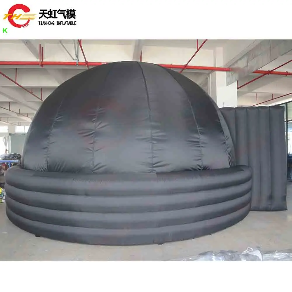 5 متر/6 متر أسود نفخ القبة السماوية قبة خيمة مدرسة علم الفلك تدريس الفيلم مشاهدة الإسقاط خيمة قابلة للنفخ مع منفاخ