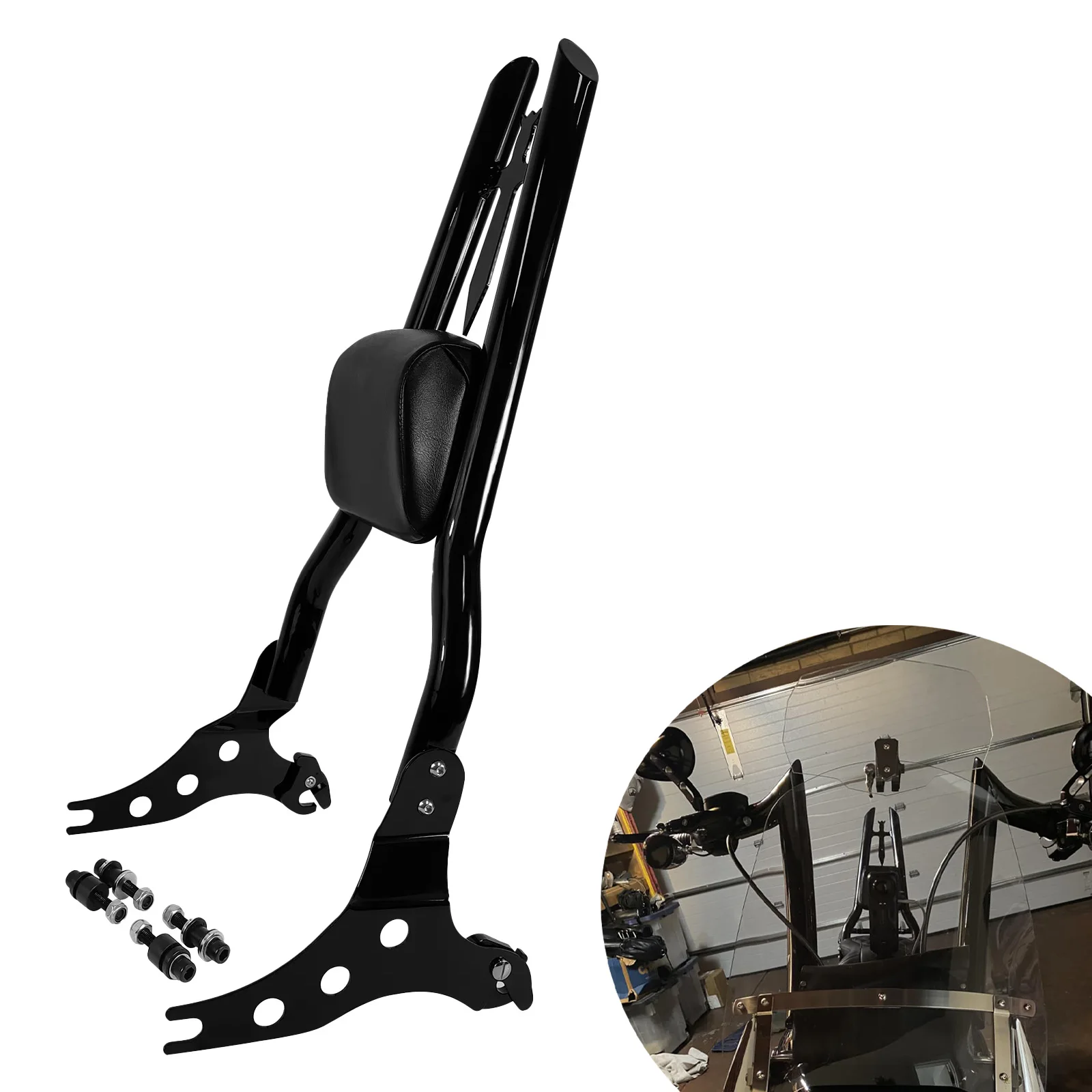 

For Harley Fat Boy 114 FLFBS 18-25 Fat Boy FLFB 2018-2019 Detachable Motorcycle Backres Upright Sissy Bar & Docking Hardware Kit