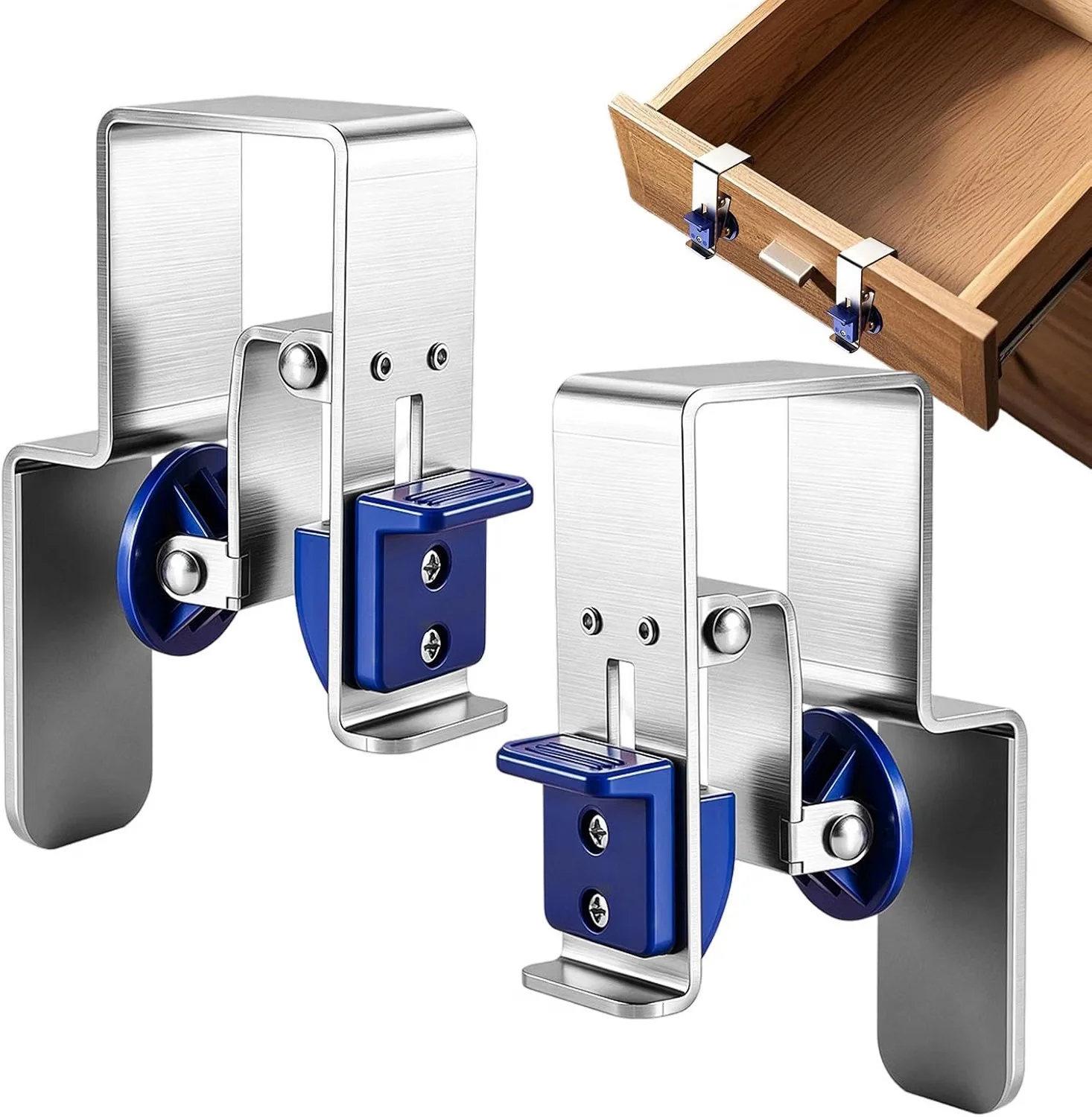 Quick Positioning Press‑Lock Drawer Mount Clamps, Thick Stainless Steel Jigs for Home DIY Cabinet and Drawer Installation
