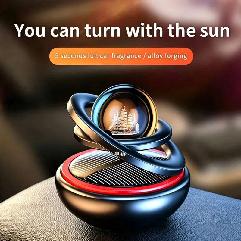 Solar Energie Drehen Auto Parfüm Aluminium Legierung Interplanetary Suspension Auto Parfüm Zubehör Auto Lufterfrischer Neue