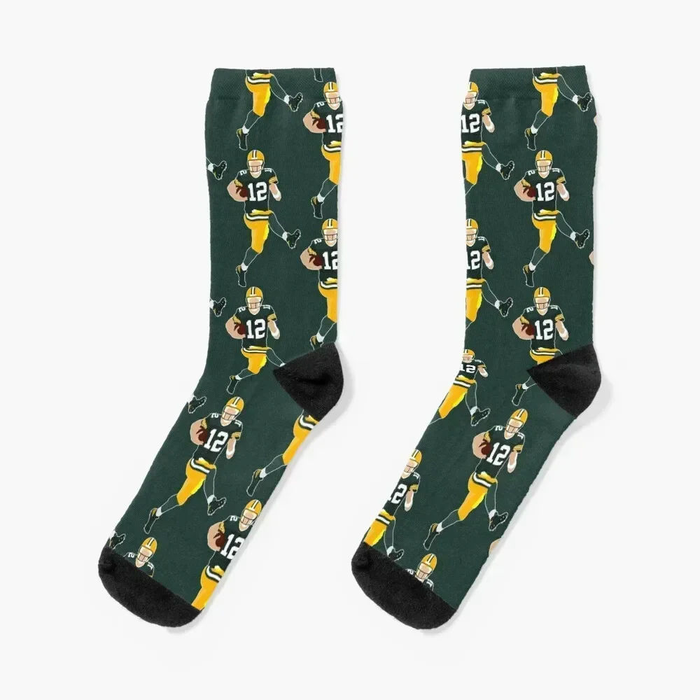 Green Bay Quarterback Socks colored valentine gift ideas cartoon christmas gifts Socks For Men Women's