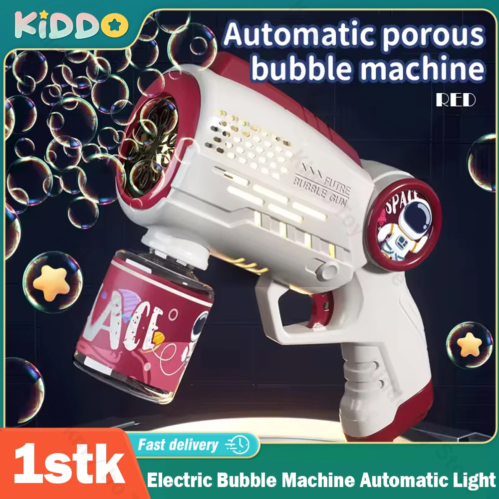 

Electric Bubble Machine Automatic Light Astronaut Bubbles Gun Rocket Beach Bath Outdoor Game Fantasy Toys for Children Kids Gift