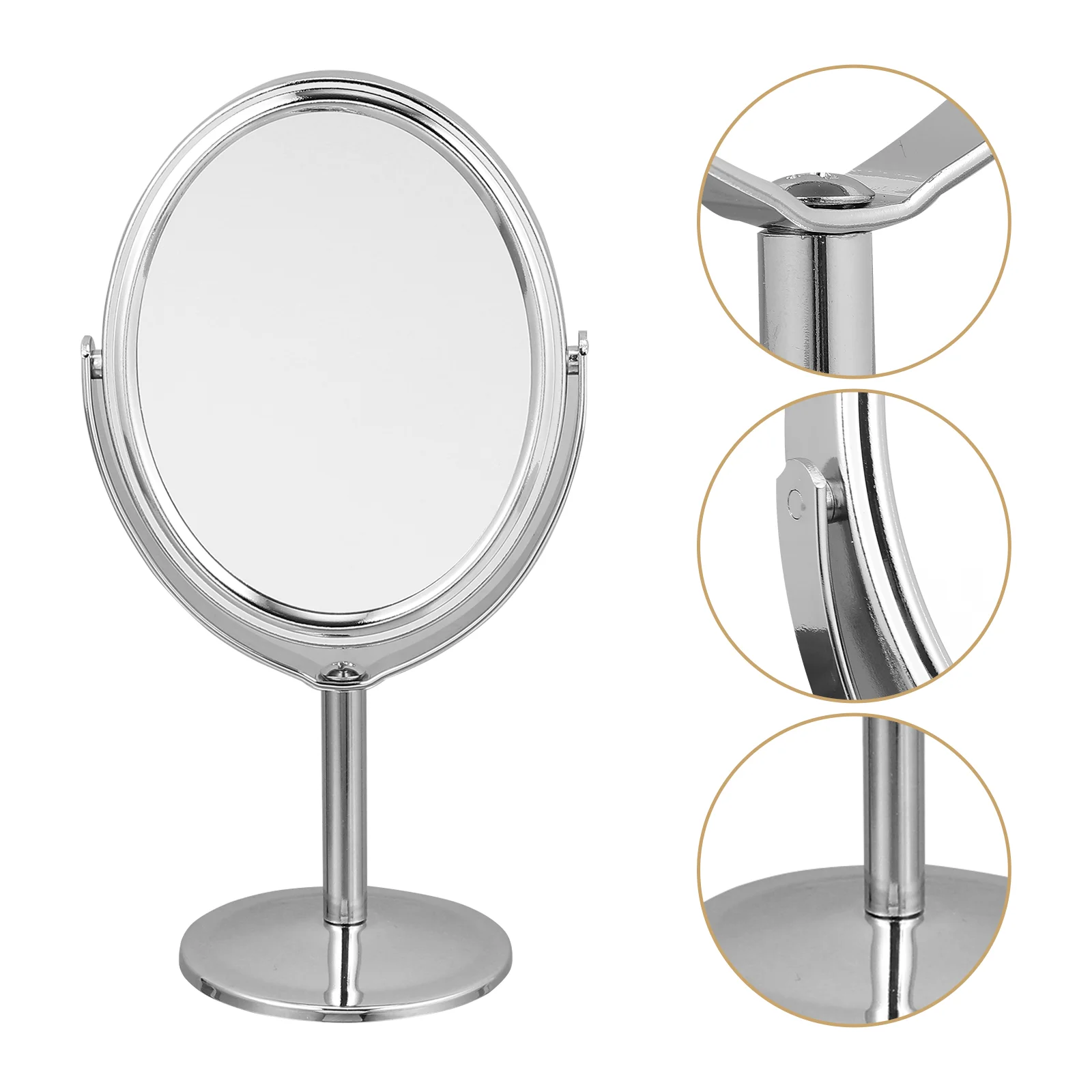 Desktop Vanity Mirror Table Black Double Side Makeup Bathroom Dressing Glass Swivel Standing Dresser