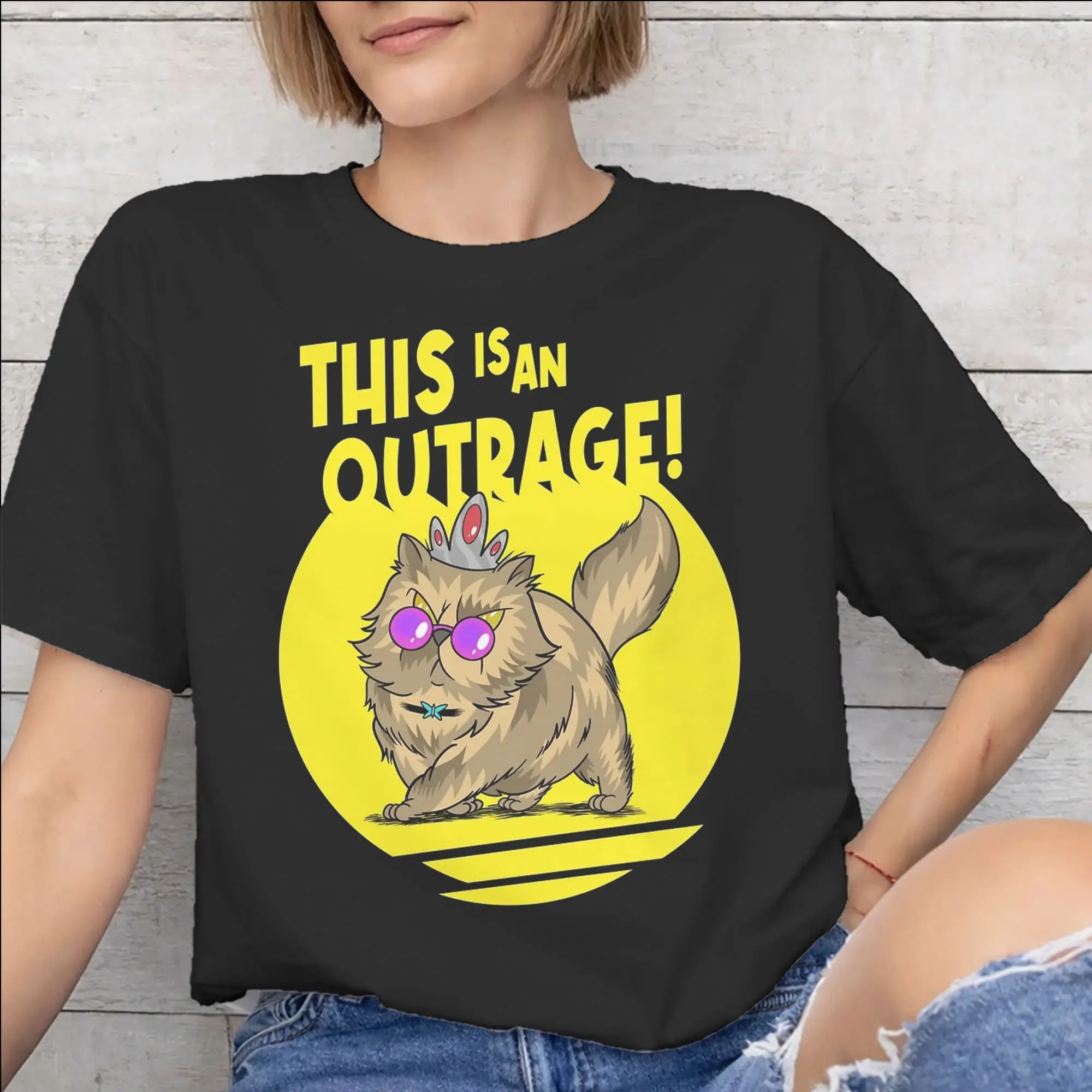 This Is An Outrage Princess Donut Cat  New Arrival T Shirts Men Women  Cotton  Tee Shirt Clothing