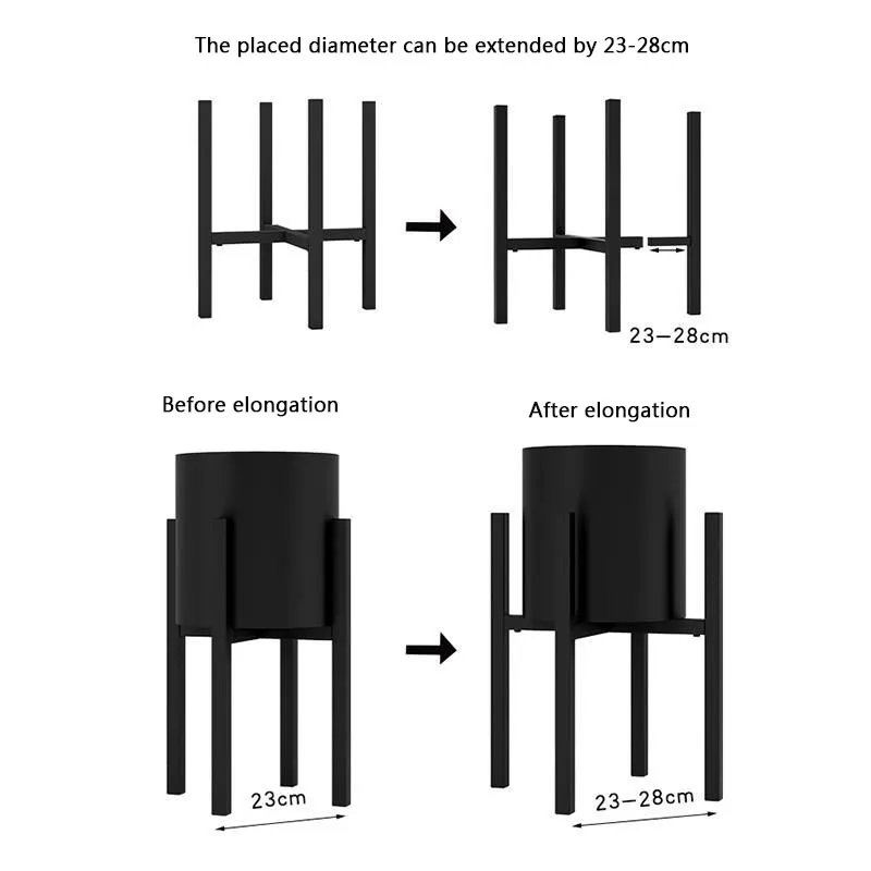Adjustable Flower Pot Rack Home Garden Indoor Display Plant Stand Shelf Standing Bonsai Holder Iron Bracket Planter Pot Trays