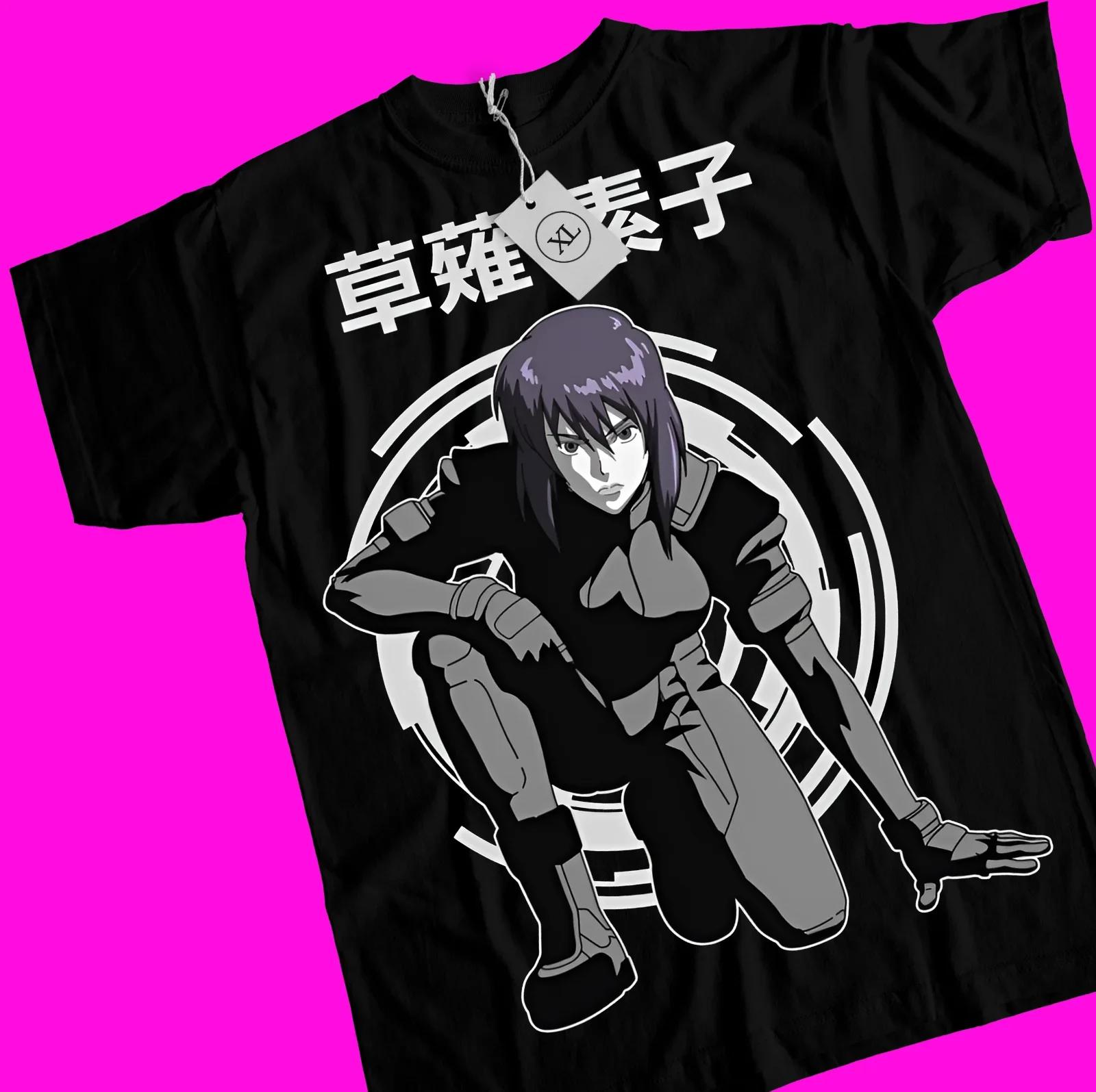 Ghost in the Shell Motoko Kusanagi Anime T-Shirt, 90s Retro Manga Waifu Shirt