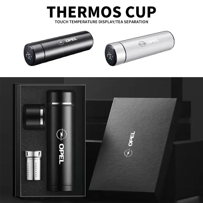Car Intelligent Thermos Flask Travel Sport Cup For Opel Astra H G J Insignia Mokka Zafira Corsa Vectra C D Antara Combo