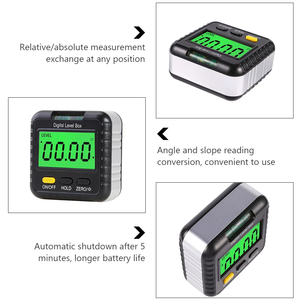 

Digital Level Box Electronic Angle Measuring Tool Magnetic Slope Gauge Spirit Level Without Auto Shut Off Portable