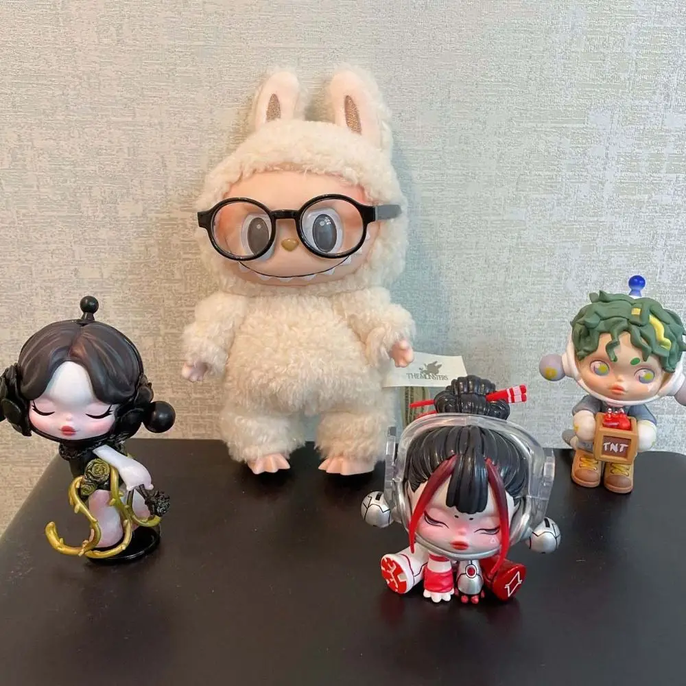 

Doll Accessory Labubu Time Round Glasses Plastic Candy Color Round Transparent Glasses Round Transparent Doll Round Glasses