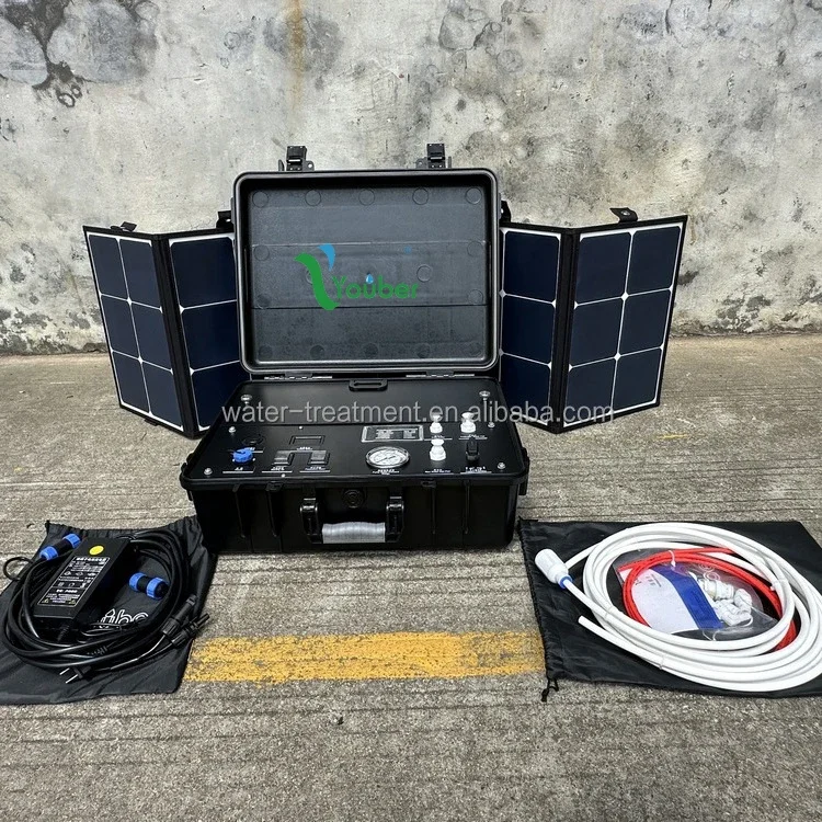 DC12V 25L/H Solar Power RO Desalination System Outdoor Camping Desalination Plant Price Suitcase Water Maker