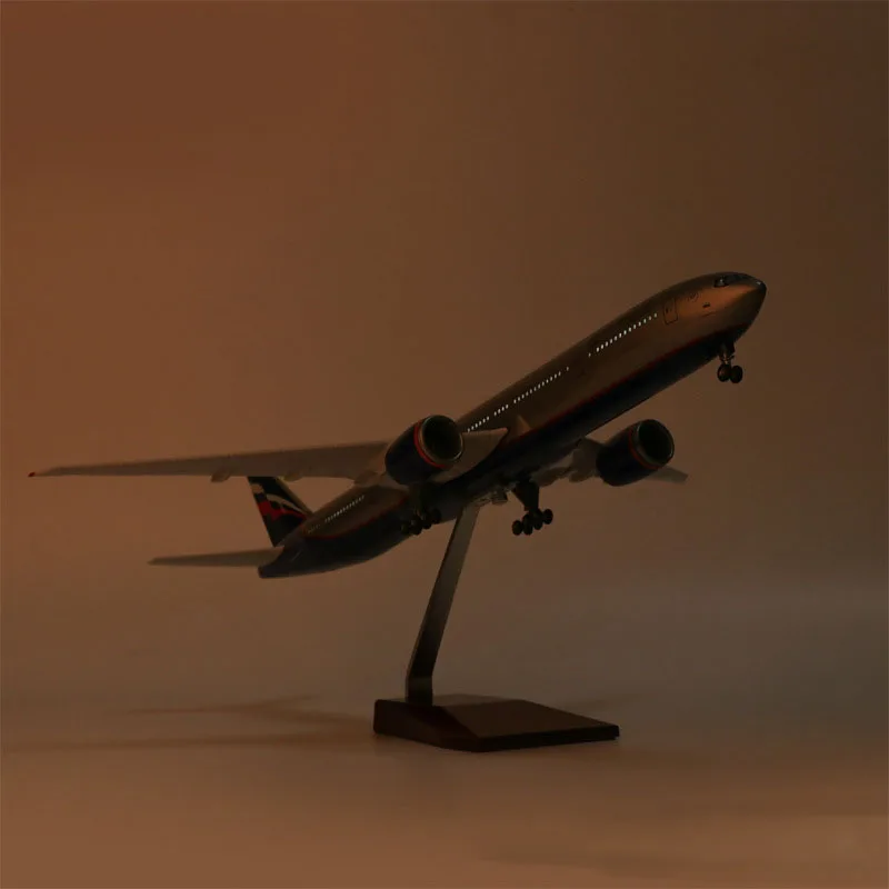 Aeroflot Boeing 777 Simulation Model Aircraft With Lights Civil Airliner Aeroflot 47cm Display Collection Gift