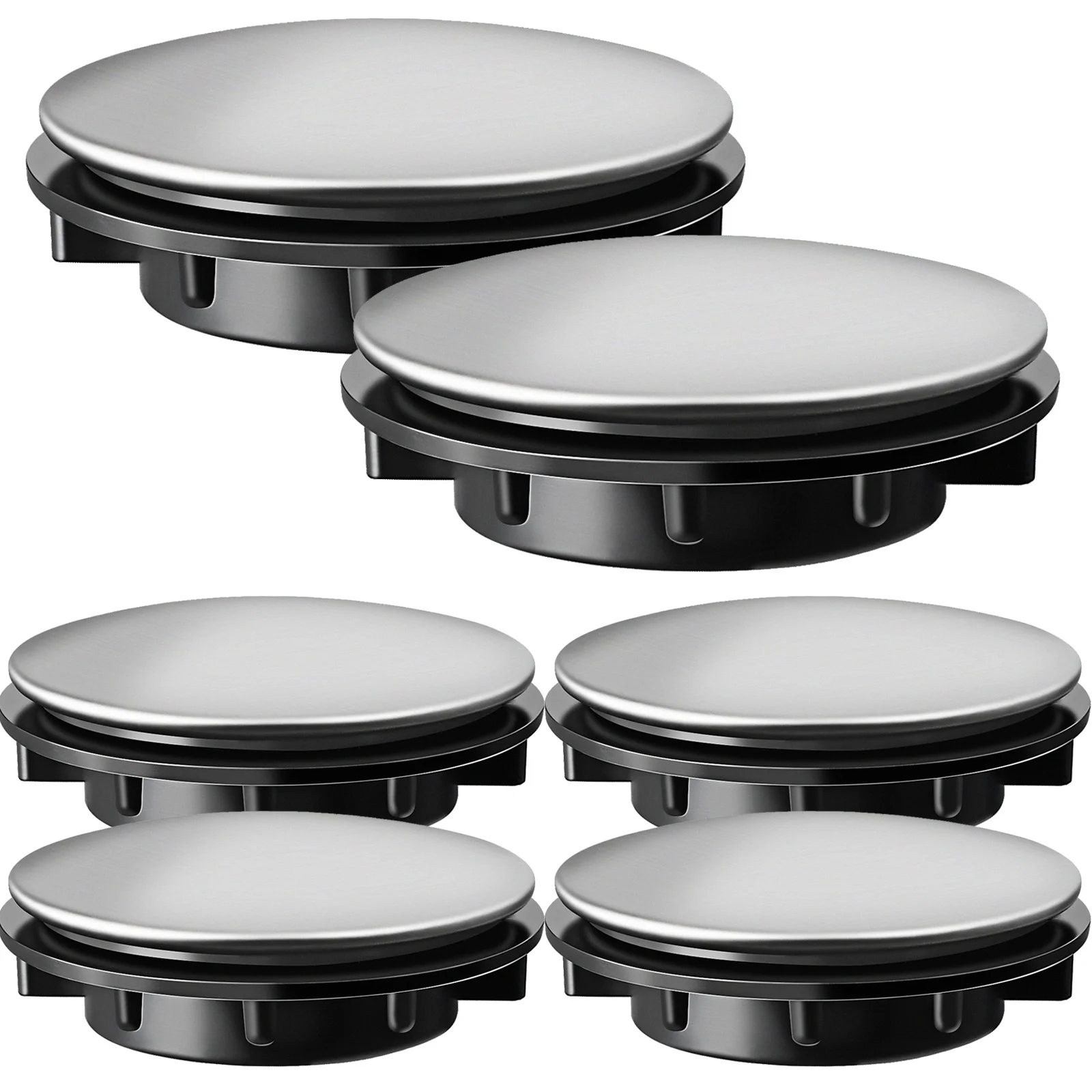 6Pcs Durable Stainless Steel Faucet Hole Covers Kitchen Sink Accessories Easy to Replace Install for Clean Tidy Look