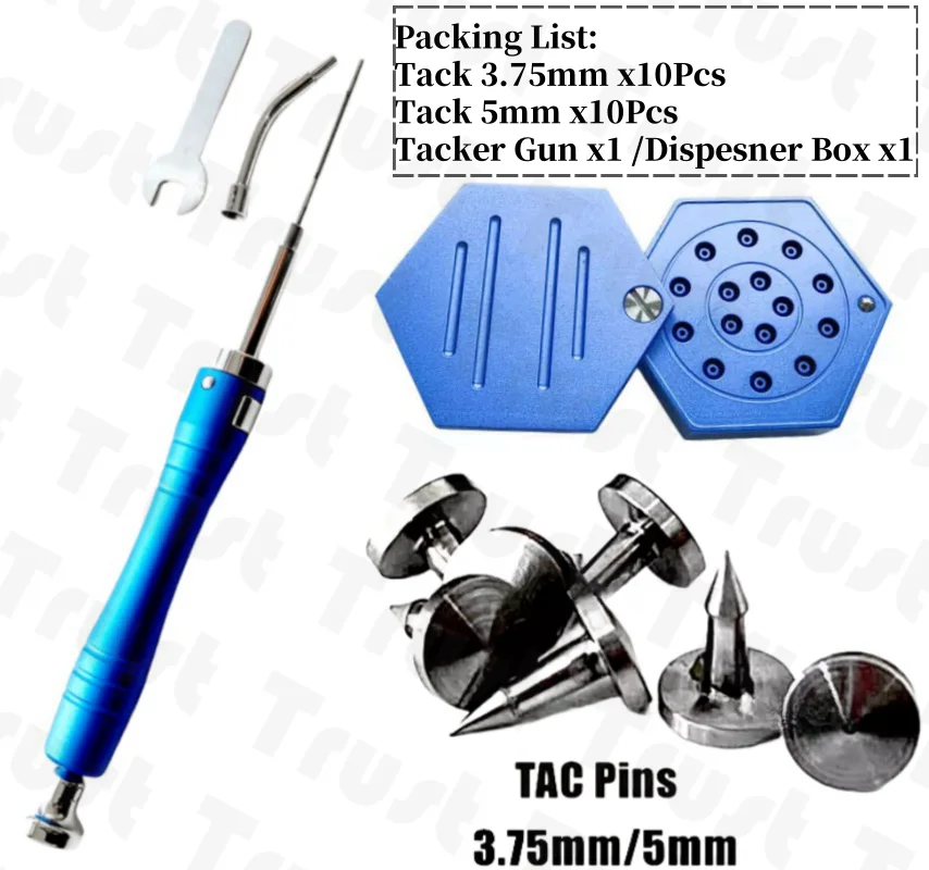 Dental GBR Bone TAC Pins Gun Tacks Membrane Guide Auto Tacs Tacker Nails Dispenser Blue