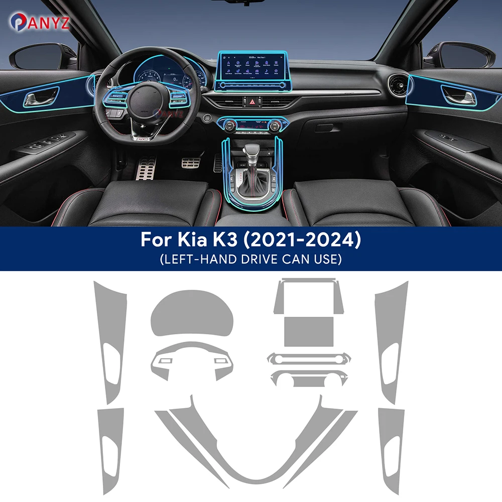 

For Kia K3 2021-2024 TPU Car Navigation Screen Film Gearbox Protective Sticker Anti-scratch Repair Interior Accessories