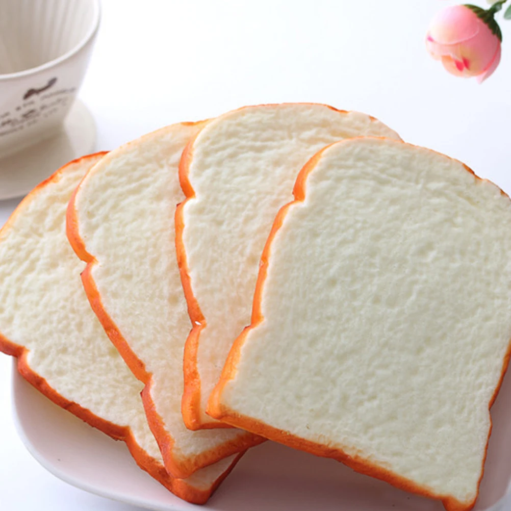 1PCS Jumbo Squishy Sliced Toast Toy Mobile Phone Strap Soft Bread Scented Funning Hand Pillow Gift Home Kitchen Decor