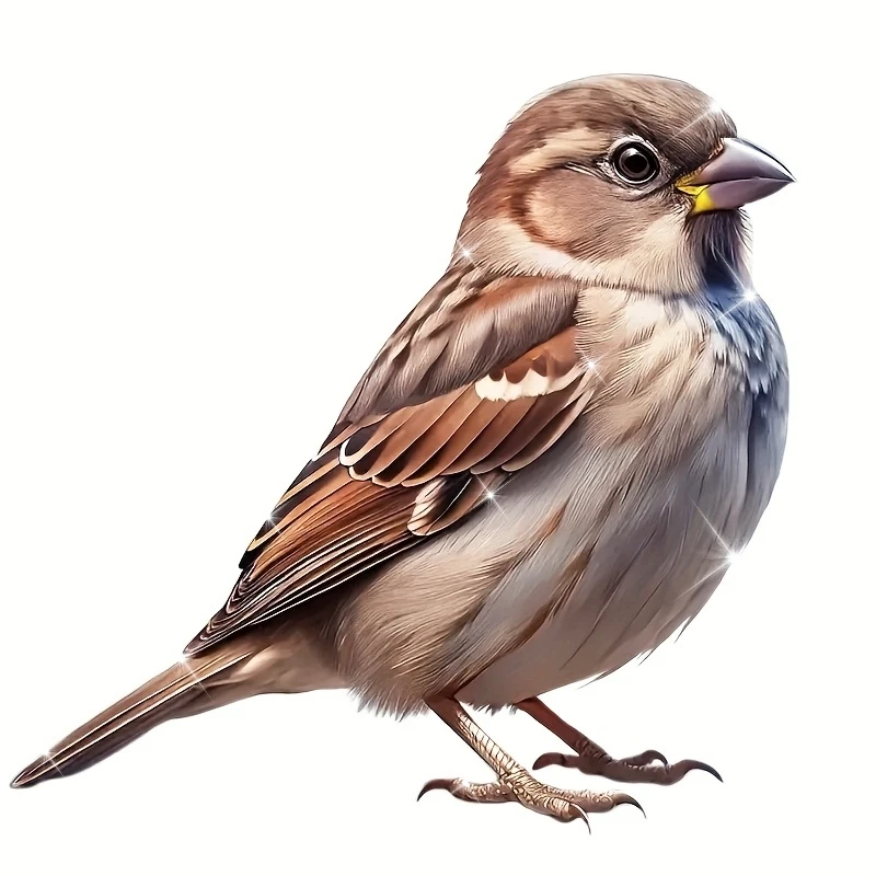Adorable Sparrow Vinyl Sticker - 15.24 cm Surface Sticker Suitable for Vehicles, Laptops, Trucks, Bikes, Windows Metal