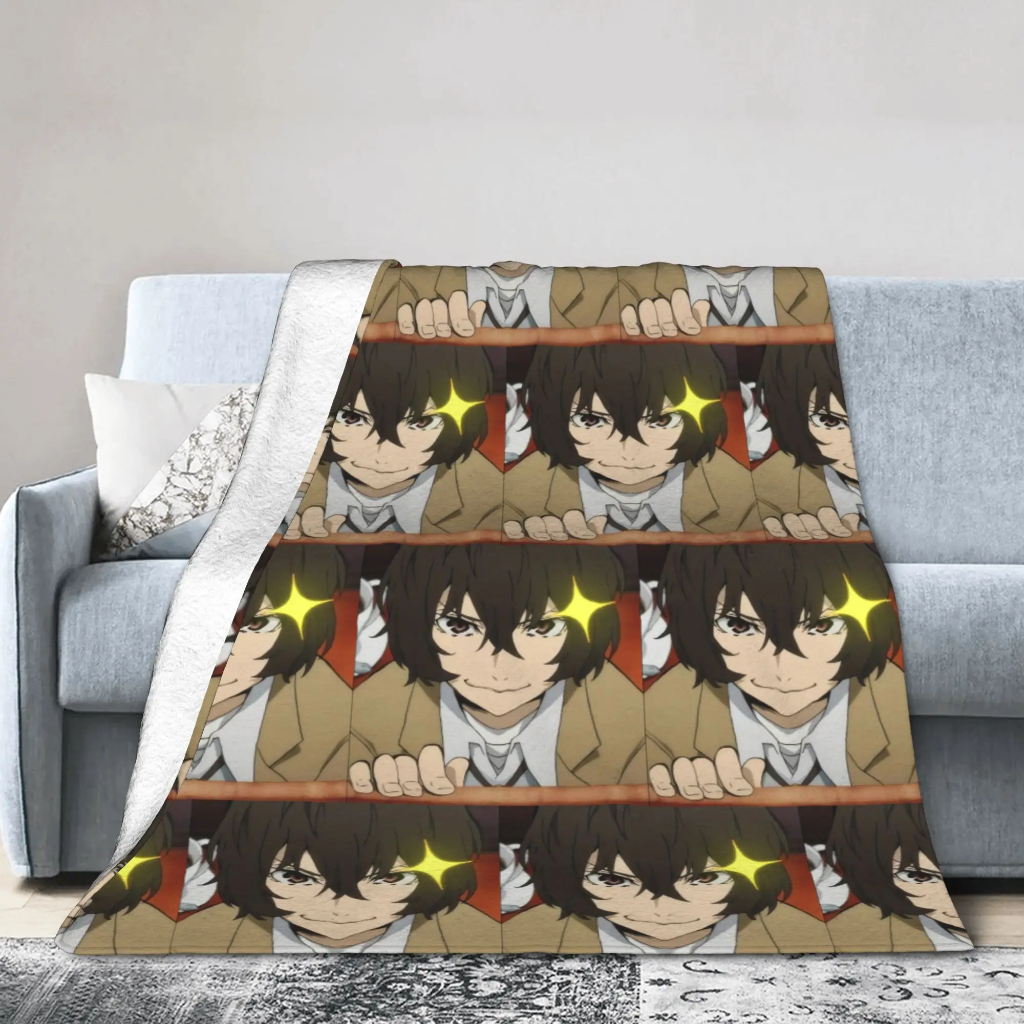 Dazai Bungo Stray Dogs Blanket Fleece Printed  Portable Super Soft Throw Blanket for Bedding Travel Bedspreads
