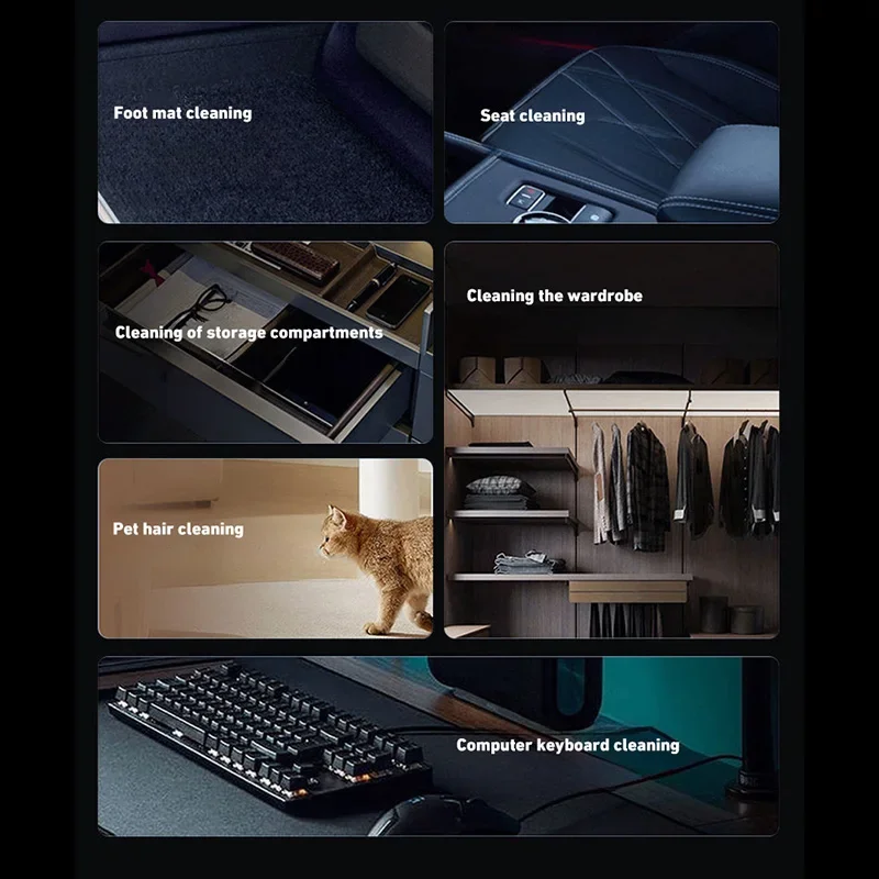 180000PA 5 in1 Car Vacuum Cleaner Wireless Handheld Strong Suction Cleaning Machine Portable Vacuum Cleaner  Car