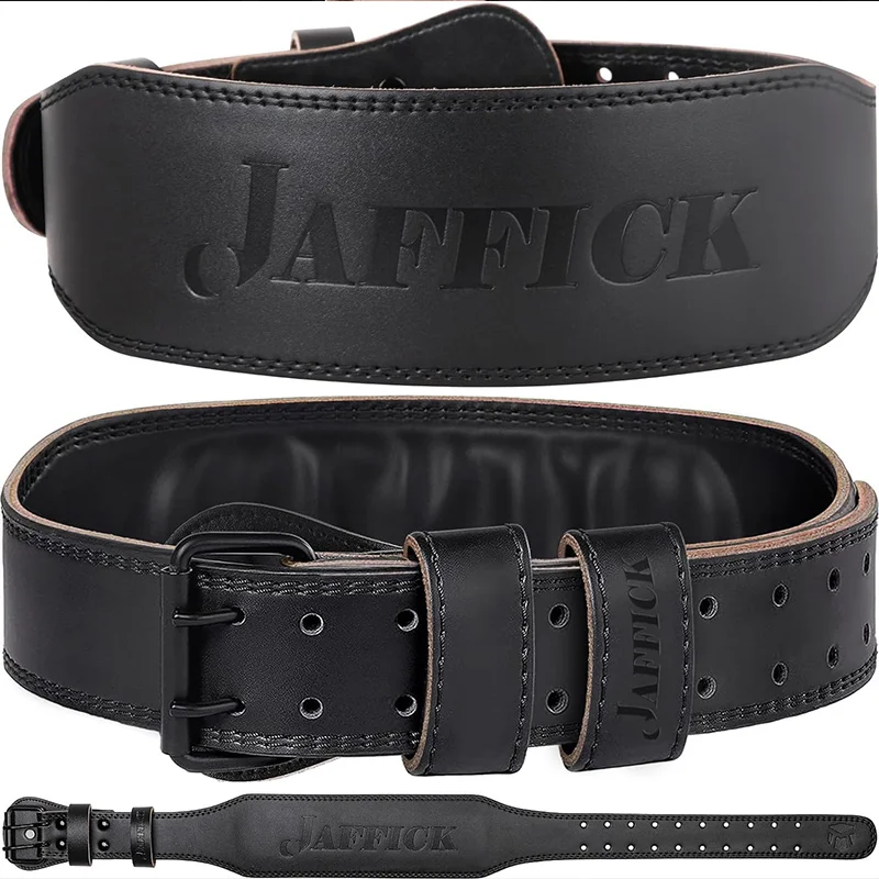 Jaffick Weight lifting Belt for 7MM Leather Pro Power Gym Belt 4 Inch Strong Stabilizing Back Support for Deadlifts Squats