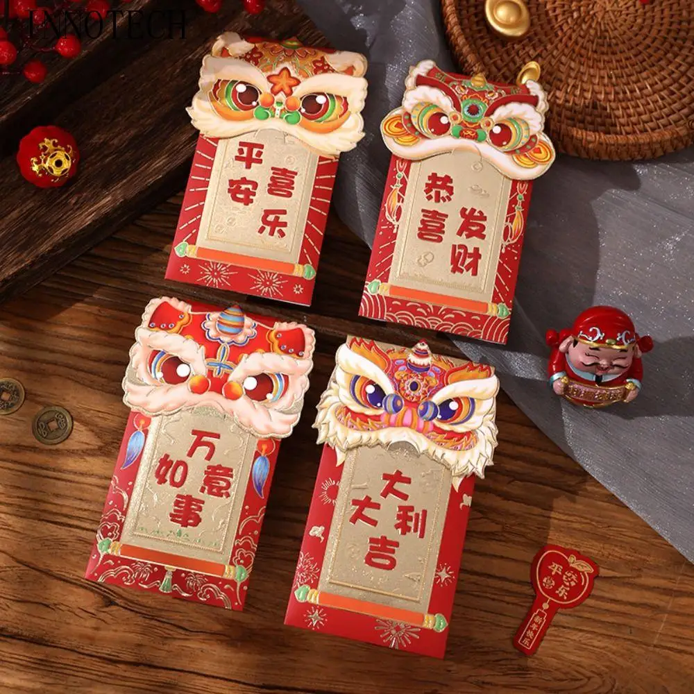 2024 New Year Packet Red Envelope Luck Money Bag Best Wishes Blessing Bag Good Luck Dragon Pattern Red Pocket New Year Gifts