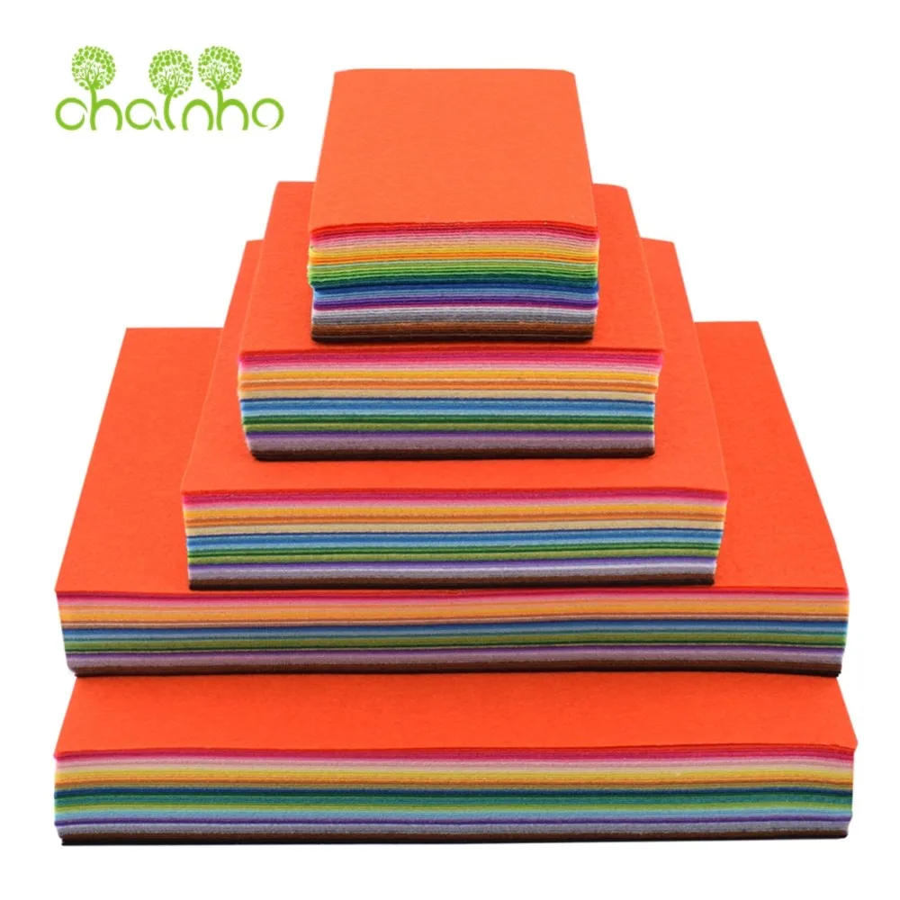 Chainho,Polyester Non-Woven Felt Fabric,Thickness 1mm,DIY Sewing Material For Toys,Ornaments,Cloth,Mix Color,No Repeat,F1