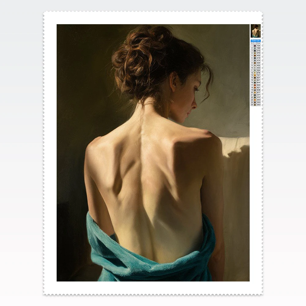 Kit de pintura de diamante DIY para mujer en albornoz, murales artísticos para mujer, imágenes 5D, bordado de diamantes, moda moderna, decoración del hogar, diversión DIY