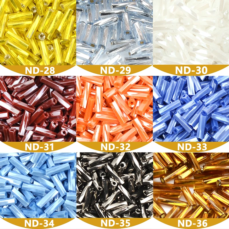 2x6mm Helical Seedbeads 11/0 Tube Bead Twist Bugles Glass Seed Beads For DIY Bracelet Jewelry Dress Making Handwork