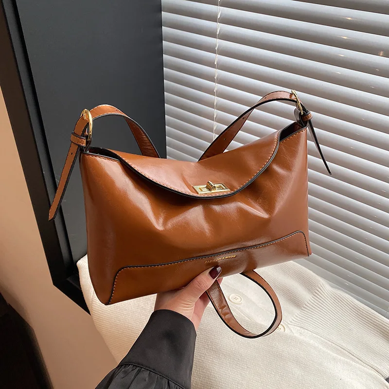 

Винтажная просторная большая сумка 2025 года, женская роскошная сумка подмышками, мягкая пригородная сумка на плечо, минималистичный шик