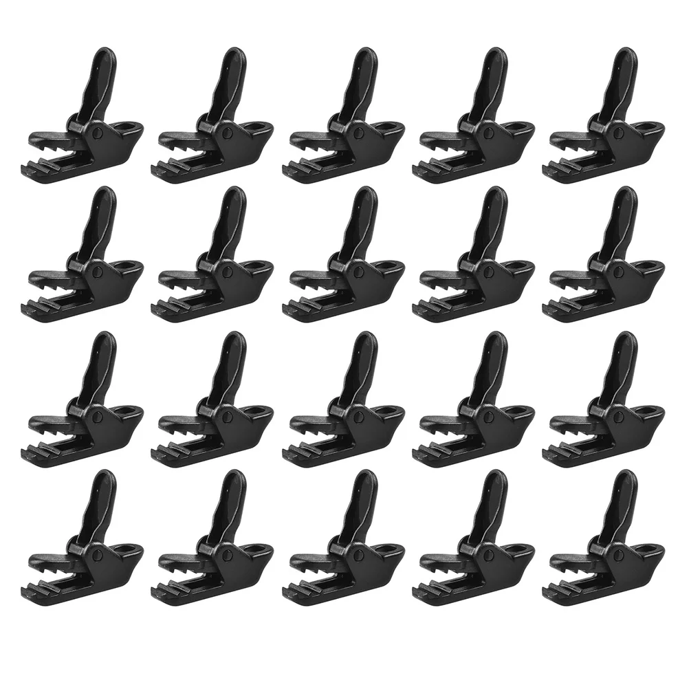 20Pcs Camping Tent Clips Waterproof Lightweight Fastener Clamps for Outdoor Tarp Shelter Hiking Mounting Clip Portable Tent