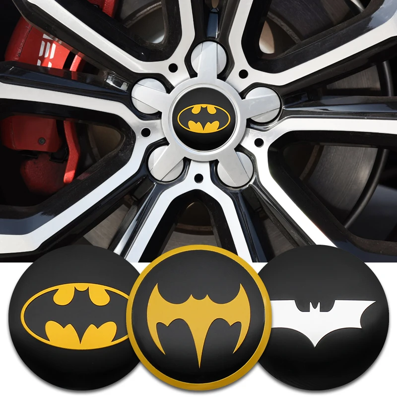 4Pcs56mm Car Styling Bat Logo Badge Car Wheel Center Hub Cap Rim Cover Emblem Stickers Decorative Decal Auto replace Accessories