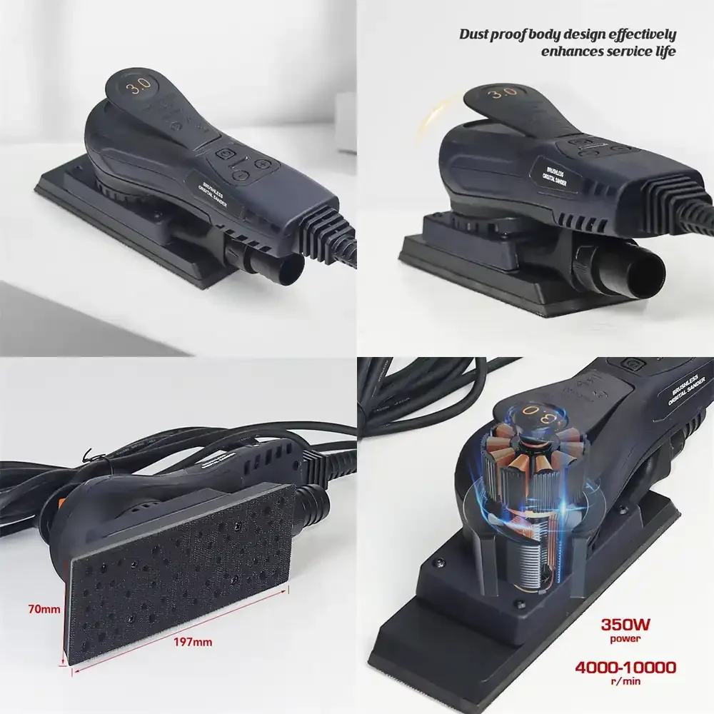 New Design Brushless Electric Orbital Sander 3.0mm Brushless Eccentricity Random Orbital Sander