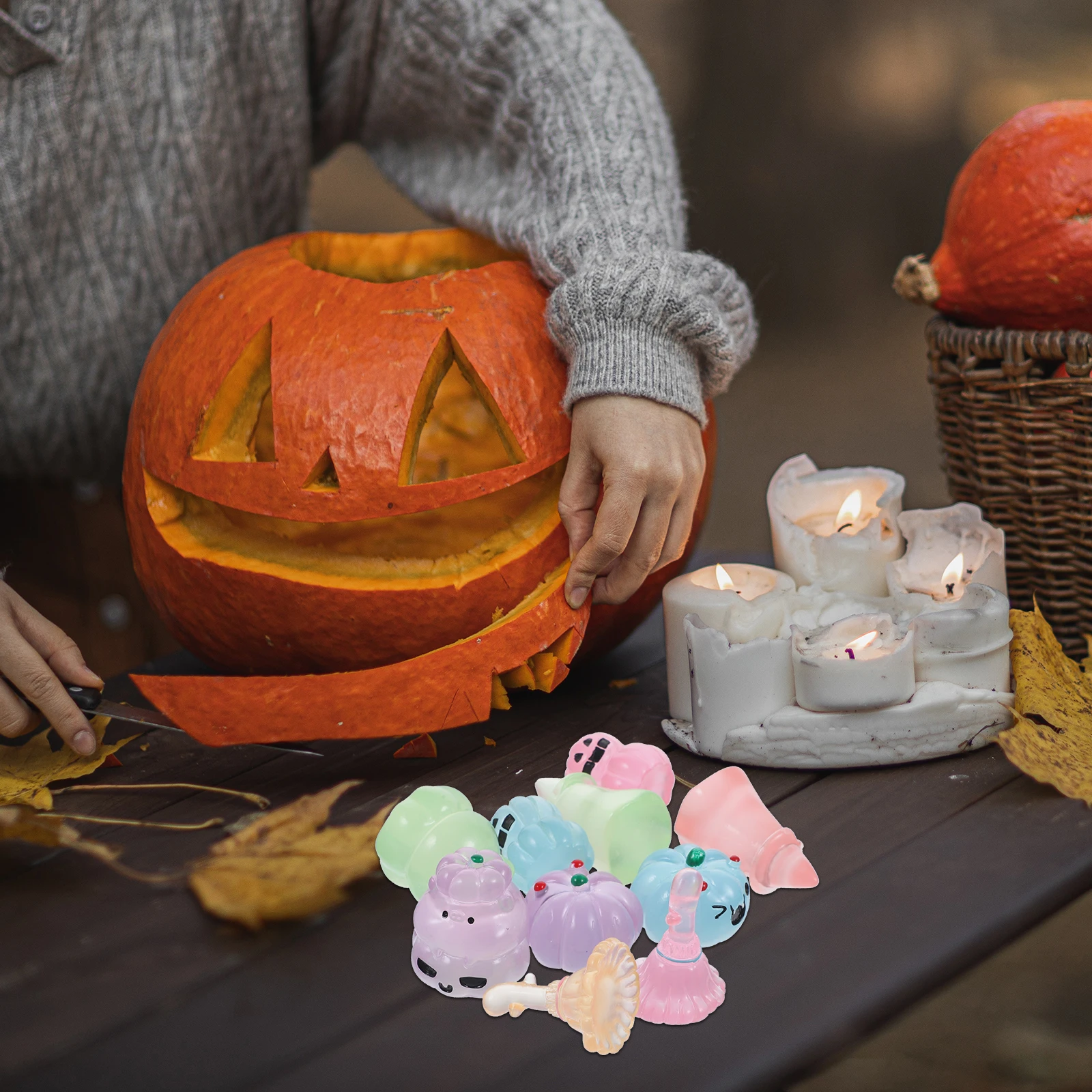 Haushalt leuchtende Ornamente Dekorationen Party Harz Halloween Garten Figur Miniaturen für Puppenhaus