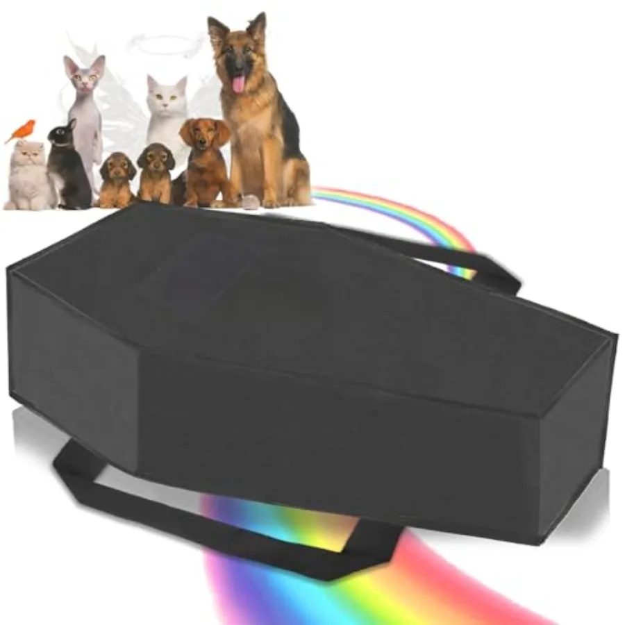 

【Spot goods】Pet Casket Burial Bag for Cats Dogs Eco-Friendly Pet Burial Box for Black Small 23.6″Coffin for Pet Loss Gift Black