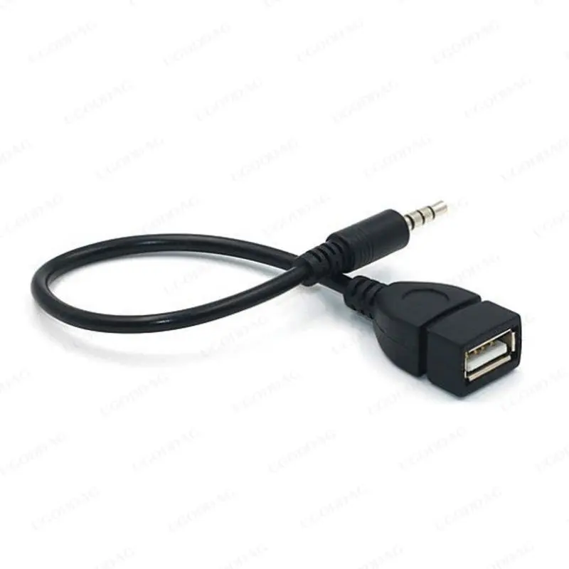 수 오디오 AUX 잭-USB 2.0 A 타입 암 OTG 컨버터 어댑터 케이블, DE08, 드롭 배송 컴퓨터 케이블 및 커넥터, 3.5mm