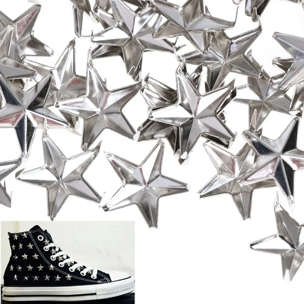 100pcs Garment Clothing Accessories Sewing Decoration Rock Punk Studs Spikes Spots Nailhead Star Rivets Leather Craft