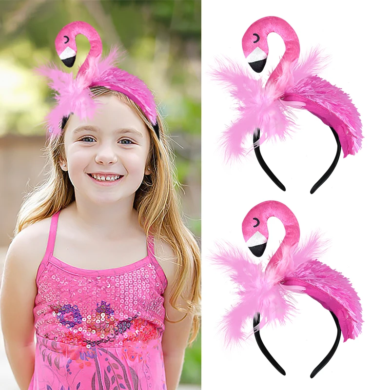 

Flamingo Headband Hawaiian Headband Creative Flamingo Headwear Tropical Wedding Luau Pool Beach Party Decor Funny Photo Props