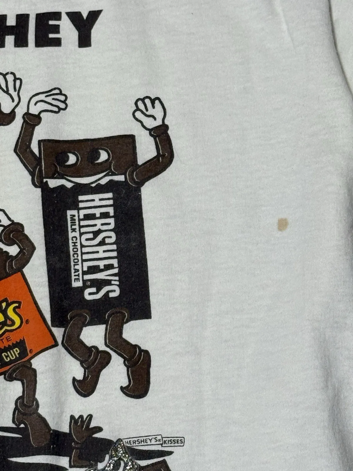 تي شيرت كلاسيكي من الثمانينيات هيرشي كاندي بغرزة واحدة مقاس كبير قبلات الشوكولاتة #6