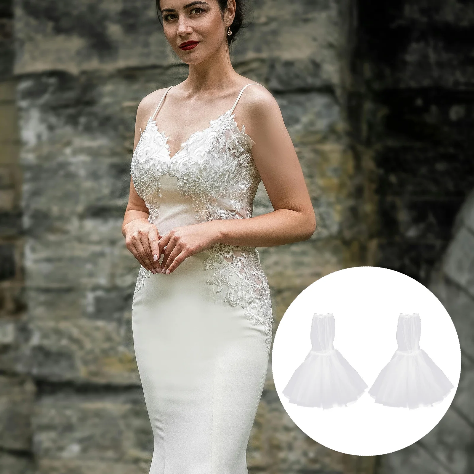 

Flap Accessories 1 Pair Wedding Dress Attachments Detachable Tulle for Party Banquet Skirt Decorative Costume Accessory Elegant