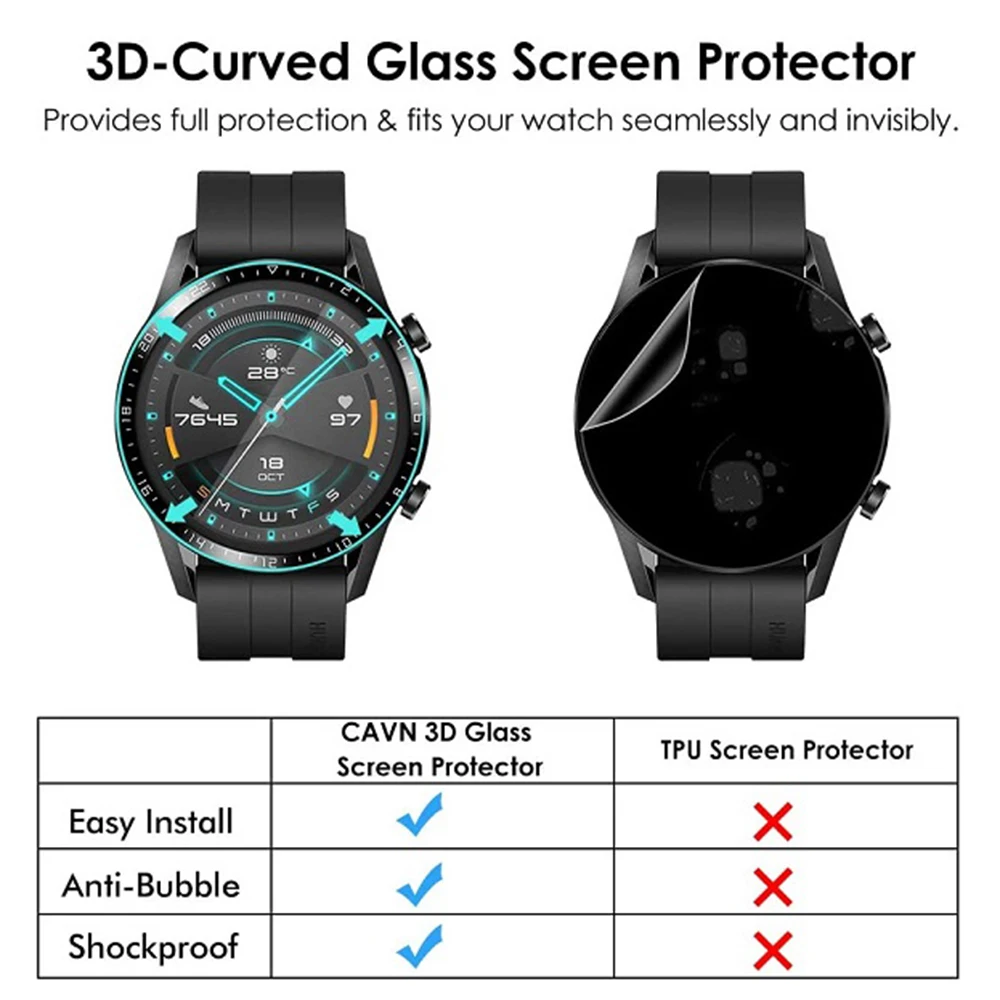 3D Full Cover Soft Flexible Protective Film For Huawei Watch GT2 46mm GT2E GT 2 2E Smart Watch Screen Protector Not Glass