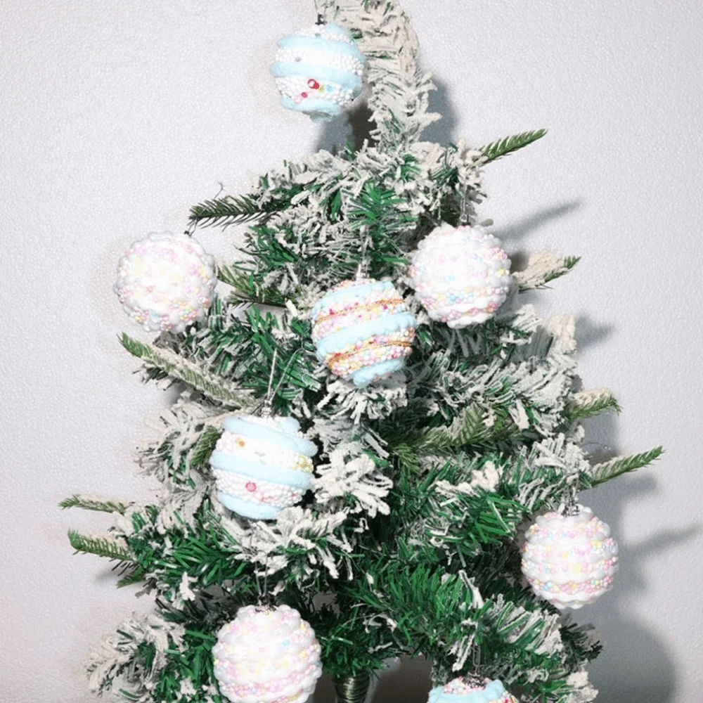 

12Pcs 6cm Christmas Balls Pendant Ornaments Macaron Color Colored Dot Hanging Balls for Christmas Tree Xmas Decorative Foam