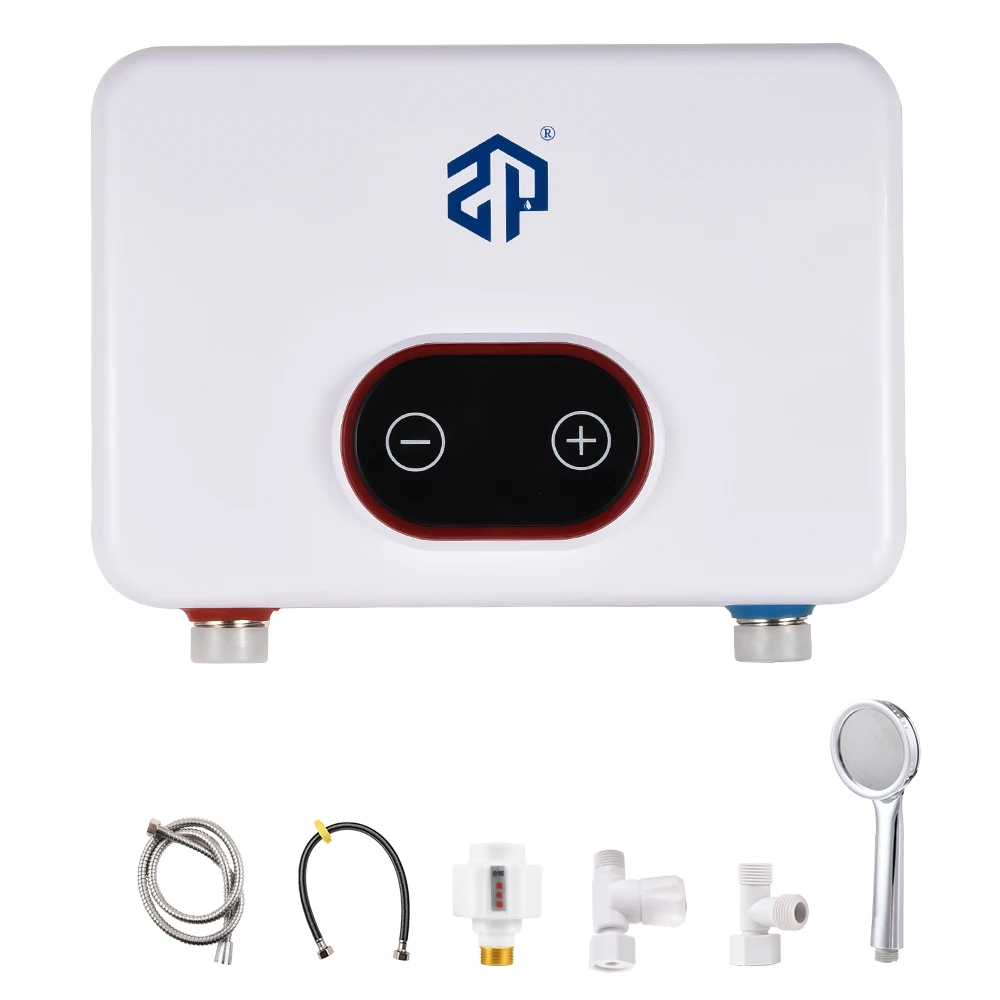 

Tankless Water Heater Electric 220V LED Digital Display On Demand Hot Water Heater Overheating Protection 30-55 Celsius Degrees