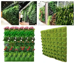 Wall Hanging Planting Bag Multiple Pockets Grow Bag Planter Vertical Garden Vegetable Living Bonsai Flower Plant Pot Home Supply