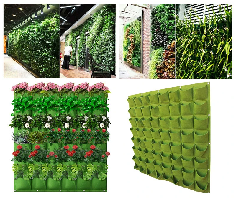 Wall Hanging Planting Bag Multiple Pockets Grow Bag Planter Vertical Garden Vegetable Living Bonsai Flower Plant Pot Home Supply