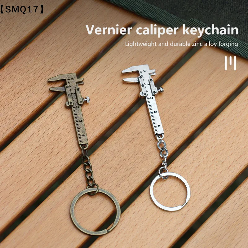 Mini Metal Ruler Vernier Calipers Keychain Portable 0-4cm Keyring Measurement Tool Car Hanging Accessor Jewelry Calipers【SMQ】