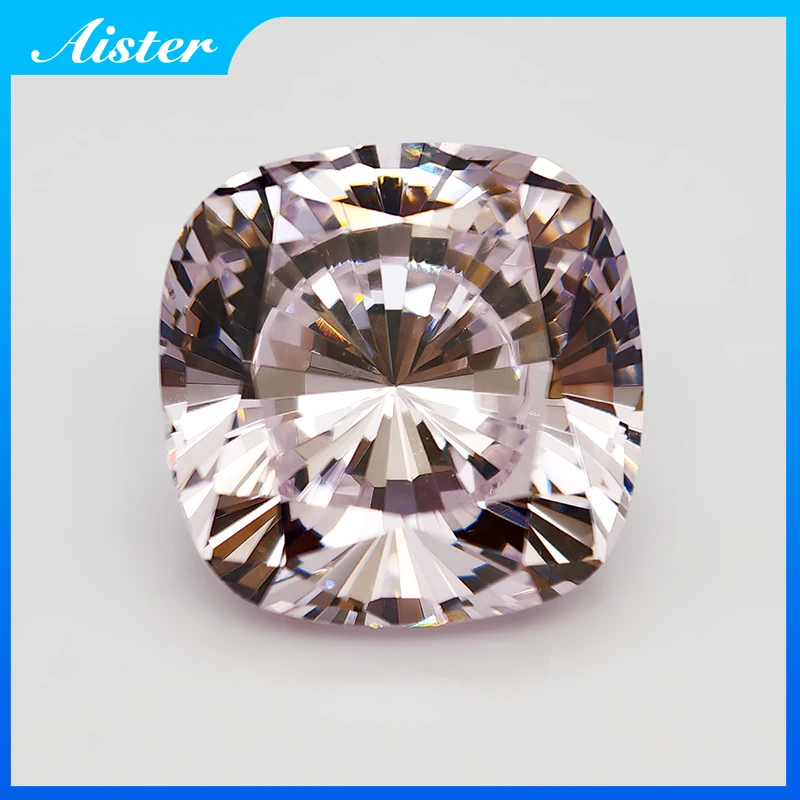 New Light Pink Cushion Rounded Culet Cut Cubic Zirconia Lab Zircon CZ 4K Cutting 5A+ Quality for Jewelry Making