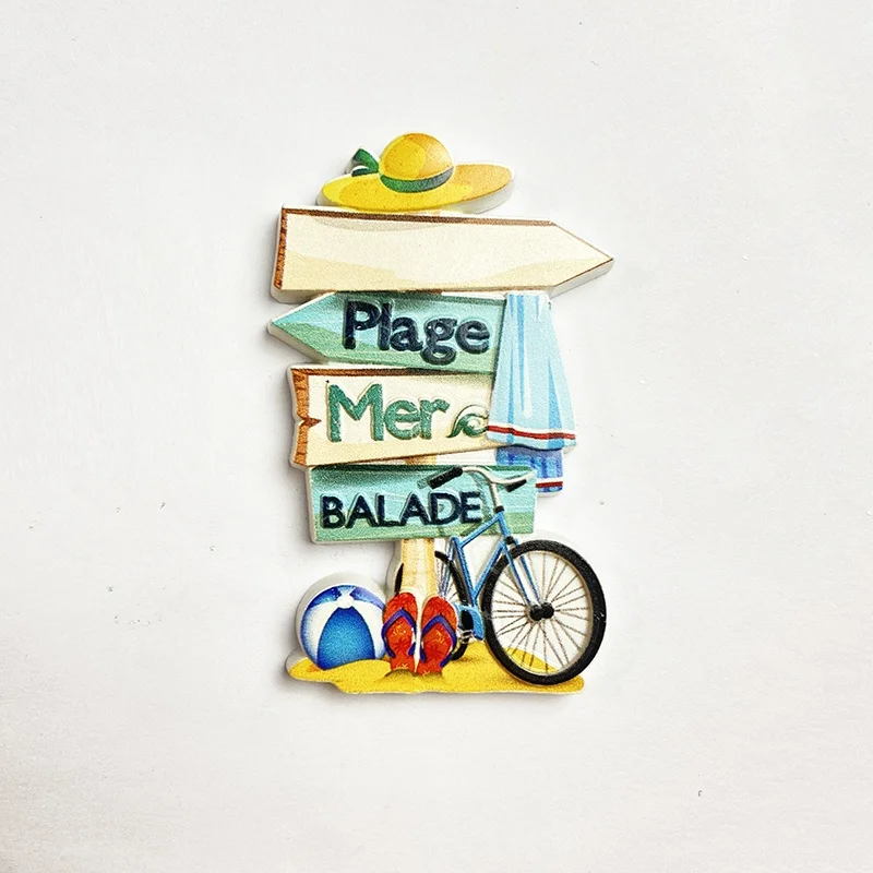 Bali, beach signposts Travel souvenirs Refrigerator stickers 3D 3D decorative supplies Collection Arts and crafts Gifts Building